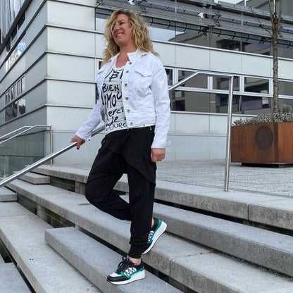 NELE Damen Sneaker – Mesh/ Leder, Weite H, Grün