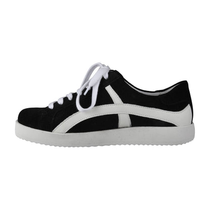 NORA Damen Sneaker – Weite H, Echtleder, Schwarz