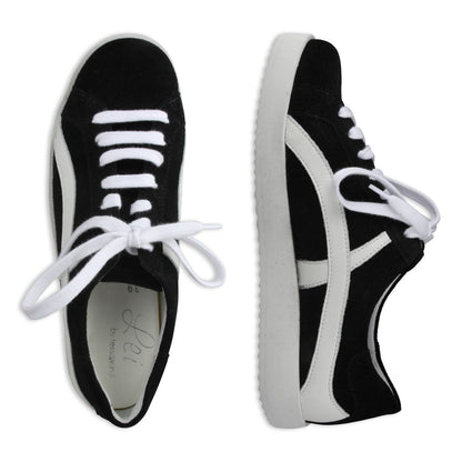 NORA Damen Sneaker – Weite H, Echtleder, Schwarz