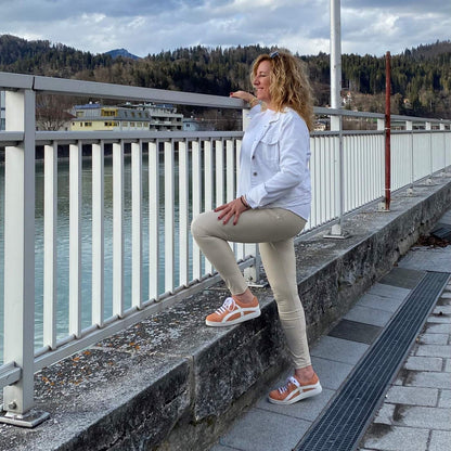 NORA Damen Sneaker – Weite H, Echtleder, Orange