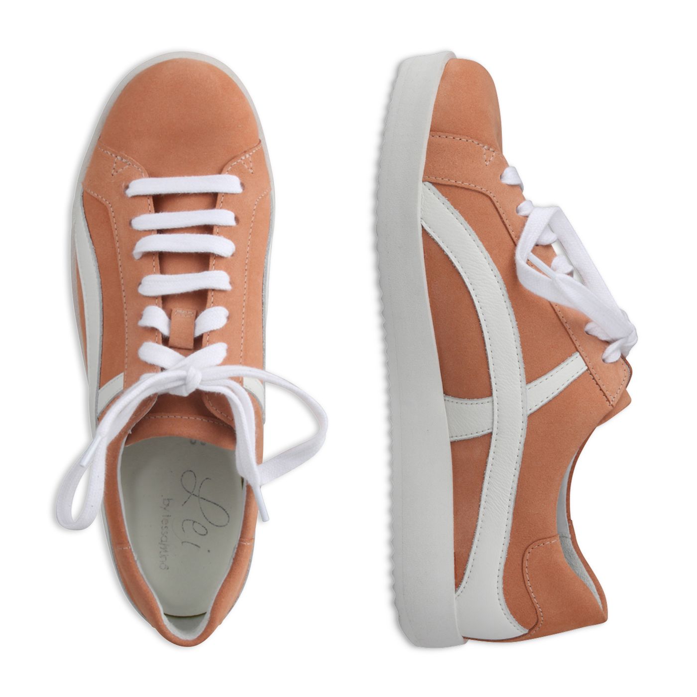 NORA Damen Sneaker – Weite H, Echtleder, Orange