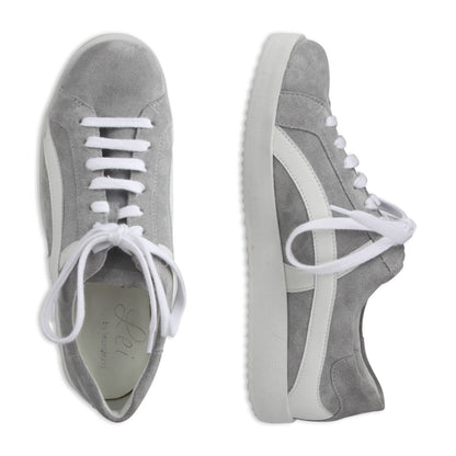 NORA Damen Sneaker – Weite H, Echtleder, Grau
