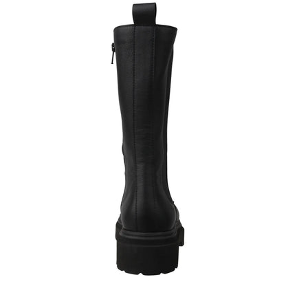 FINE Damen Stiefel – Weite H, Echtleder/Warmfutter, Schwarz