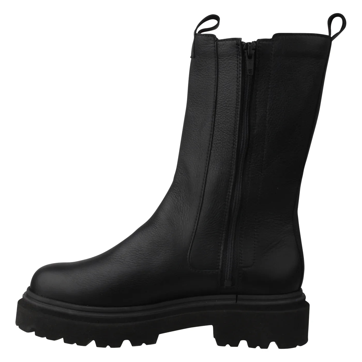 FINE Damen Stiefel – Weite H, Echtleder/Warmfutter, Schwarz