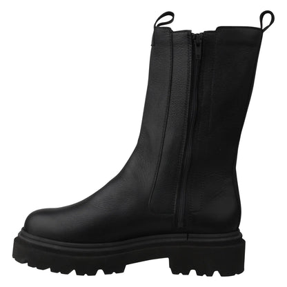 FINE Damen Stiefel – Weite H, Echtleder/Warmfutter, Schwarz