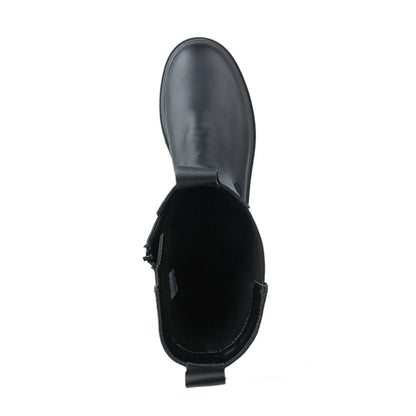 FINE Damen Stiefel – Weite H, Echtleder/Warmfutter, Schwarz