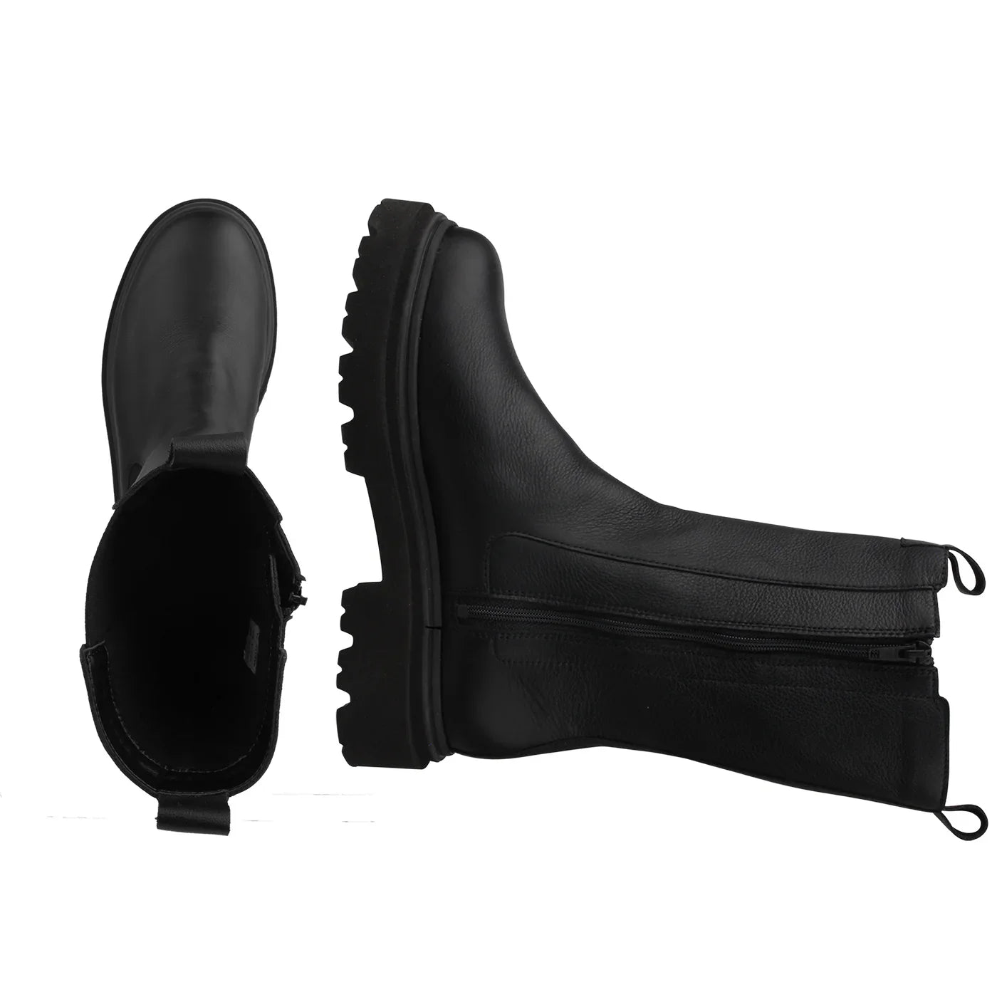 FINE Damen Stiefel – Weite H, Echtleder/Warmfutter, Schwarz