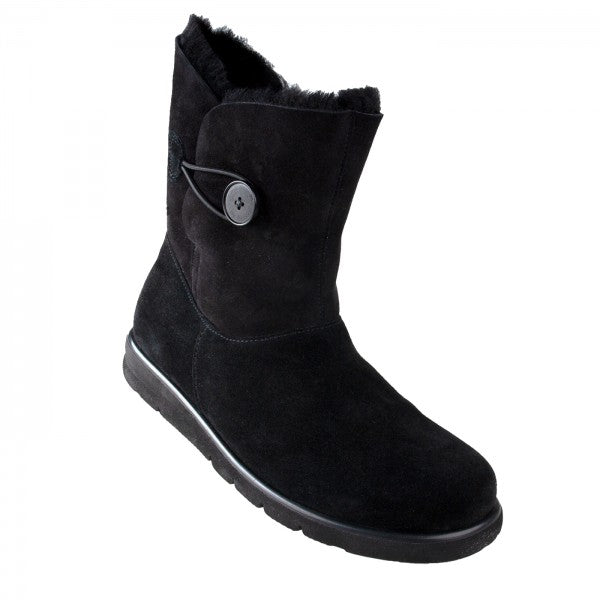 FRANKA Damen Stiefel – Weite H, Echtleder/Lammfellfutter, Schwarz