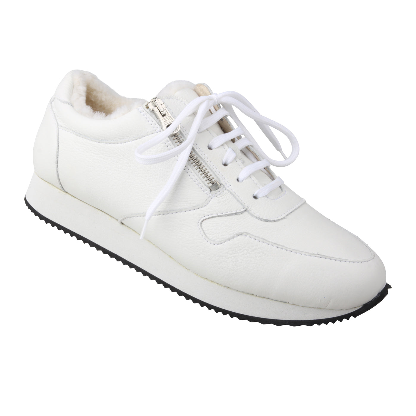 FIONA Damen Sneaker – Weite H, Echtleder/Lammfellfutter, Weiß
