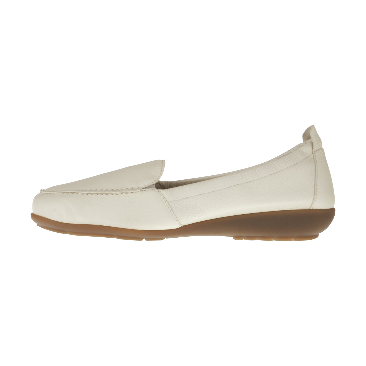 MARIE Damen Mokassin – Weite H, Hirschleder/Memolatex, Hellbeige