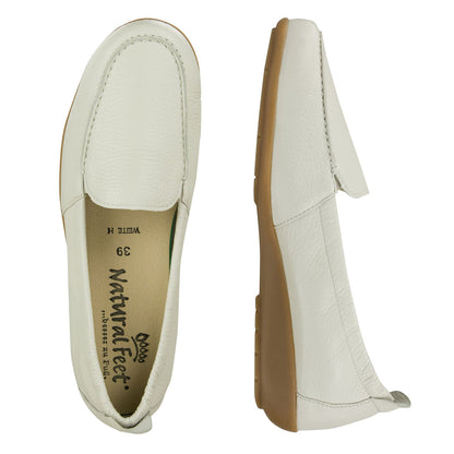 MARIE Damen Mokassin – Weite H, Hirschleder/Memolatex, Hellbeige