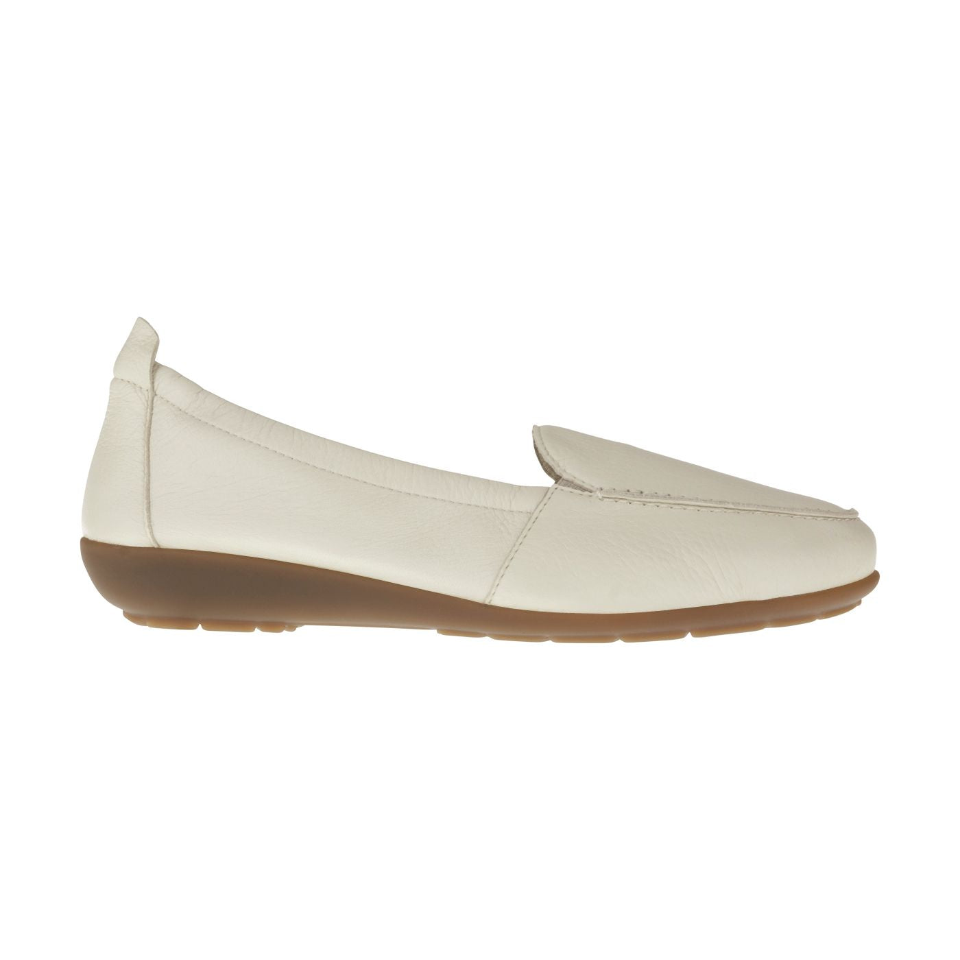 MARIE Damen Mokassin – Weite H, Hirschleder/Memolatex, Hellbeige