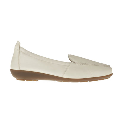 MARIE Damen Mokassin – Weite H, Hirschleder/Memolatex, Hellbeige