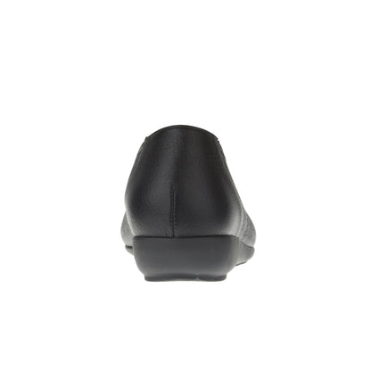 JOHANNA Damen Ballerina – Weite H, Hirschleder/Stretch, Schwarz