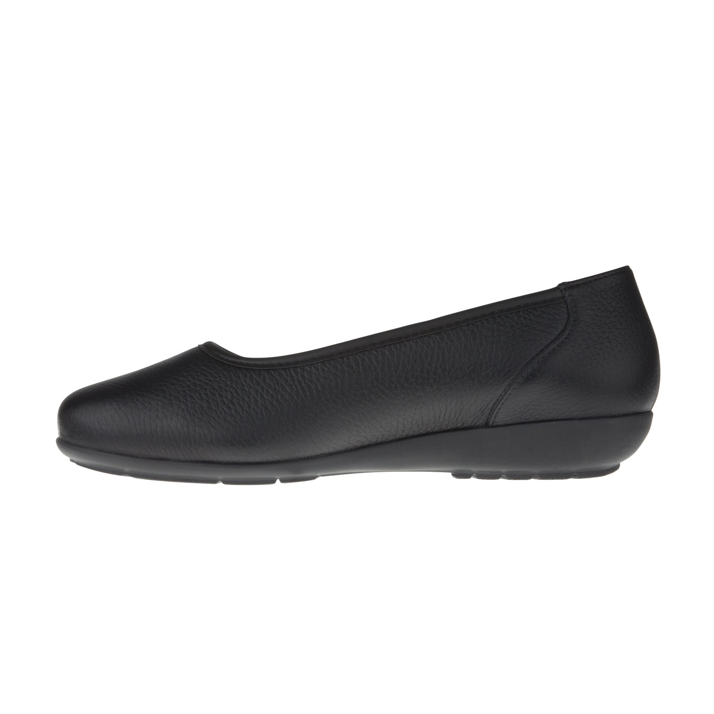 JOHANNA Damen Ballerina – Weite H, Hirschleder/Stretch, Schwarz