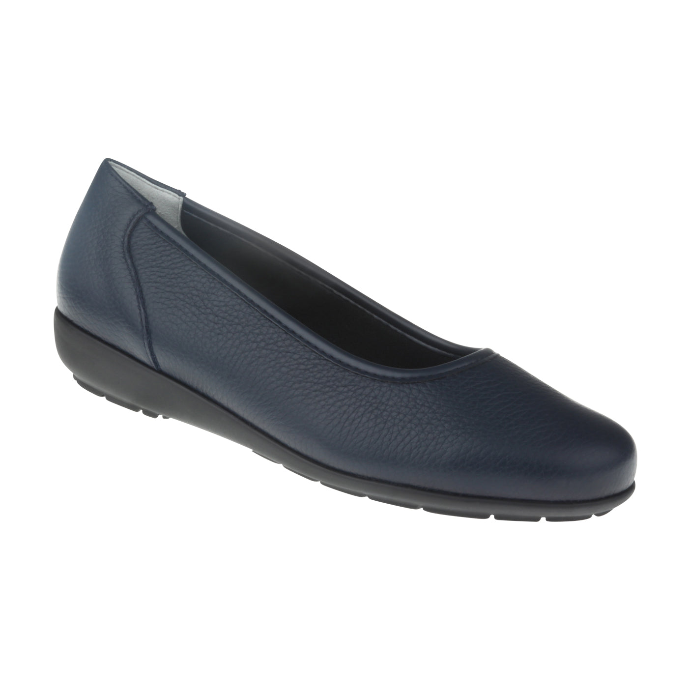 JOHANNA Damen Ballerina – Weite H, Hirschleder/Stretch, Blau