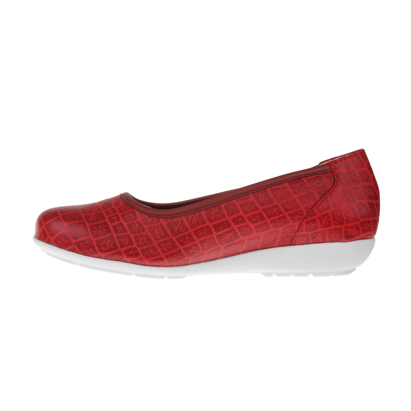 CATHARINA Damen Ballerina – Weite H, Hirschleder/Memolatex, Rot