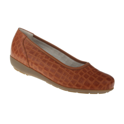 CATHARINA Damen Ballerina – Hirschleder Weite H, weich, Braun