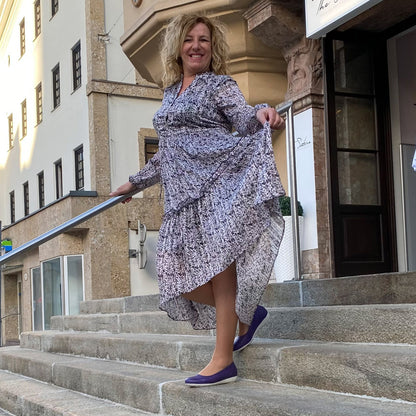 CATHARINA Damen Ballerina – Weite H, Hirschleder/Memolatex, Lila