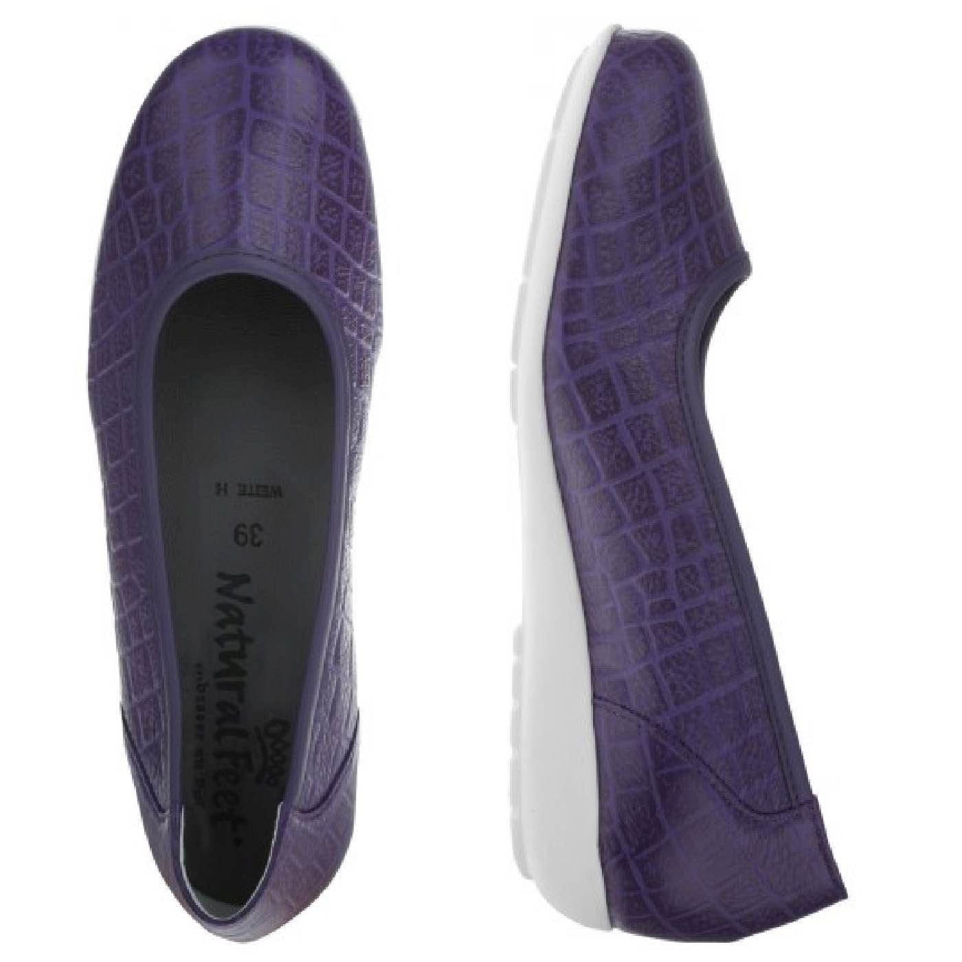 CATHARINA Damen Ballerina – Weite H, Hirschleder/Memolatex, Lila
