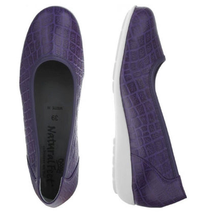 CATHARINA Damen Ballerina – Weite H, Hirschleder/Memolatex, Lila