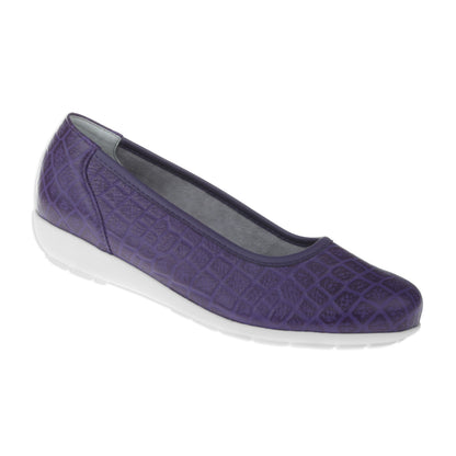 CATHARINA Damen Ballerina – Weite H, Hirschleder/Memolatex, Lila