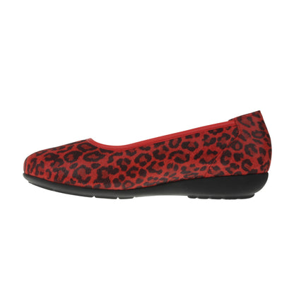 JASMIN Damen Ballerina – Weite H, Echtleder/Stretch, Rot