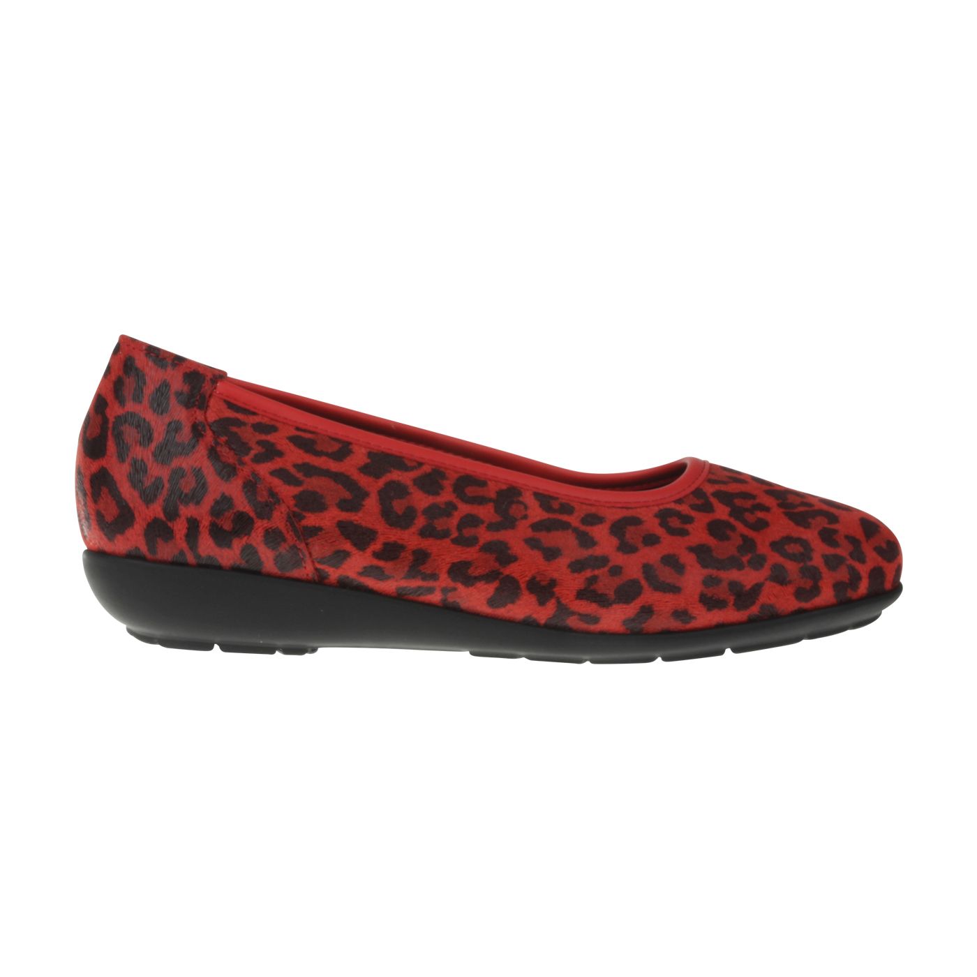 JASMIN Damen Ballerina – Weite H, Echtleder/Stretch, Rot
