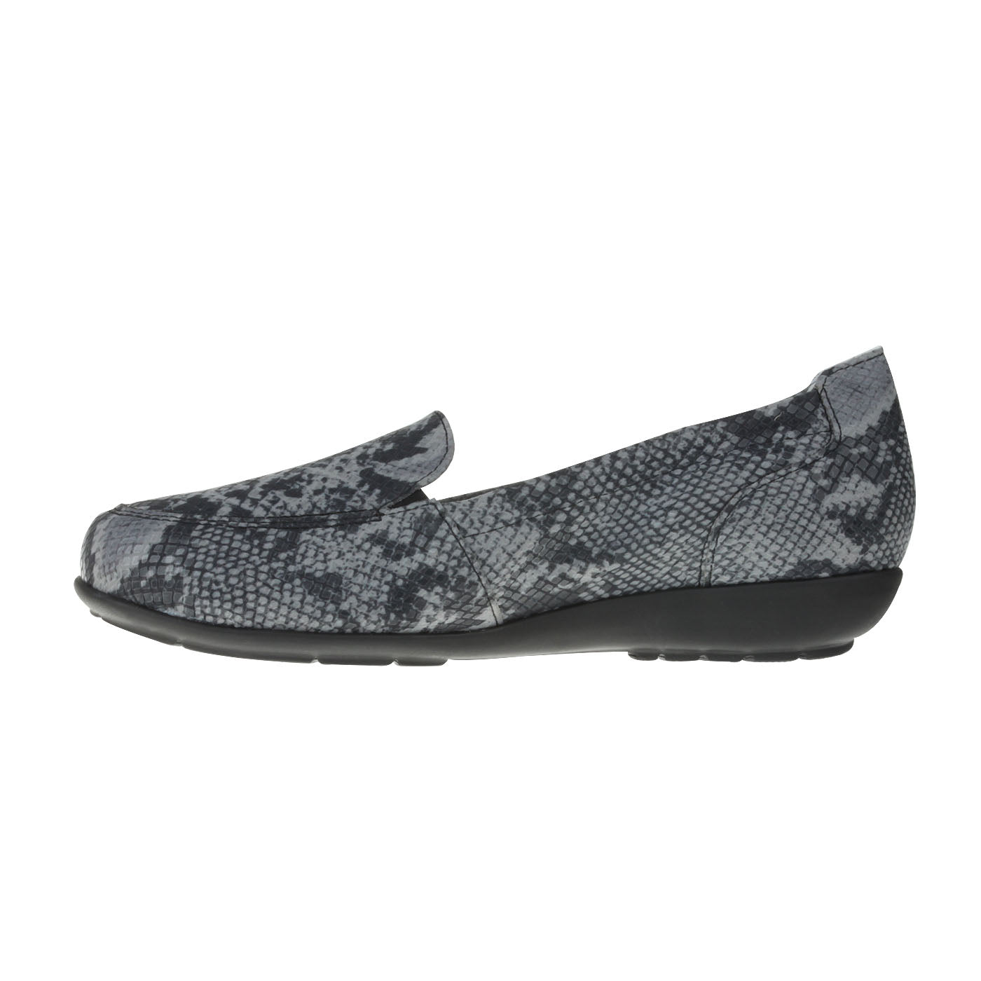 MATILDA Damen Mokassin – Weite H, Stretchmaterial/Memolatex, Schwarz