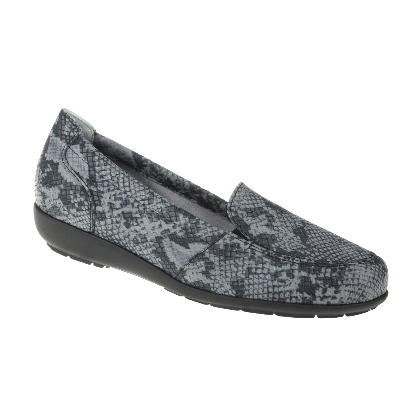 MATILDA Damen Mokassin – Weite H, Stretchmaterial/Memolatex, Schwarz