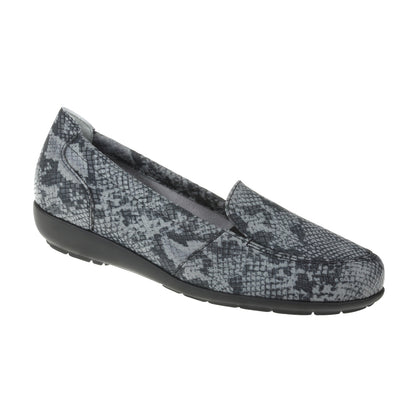 MATILDA Damen Mokassin – Weite H, Stretchmaterial/Memolatex, Schwarz