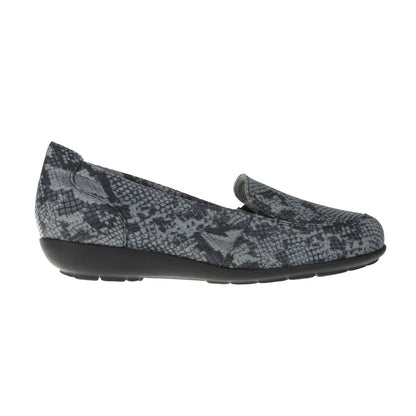 MATILDA Damen Mokassin – Weite H, Stretchmaterial/Memolatex, Schwarz
