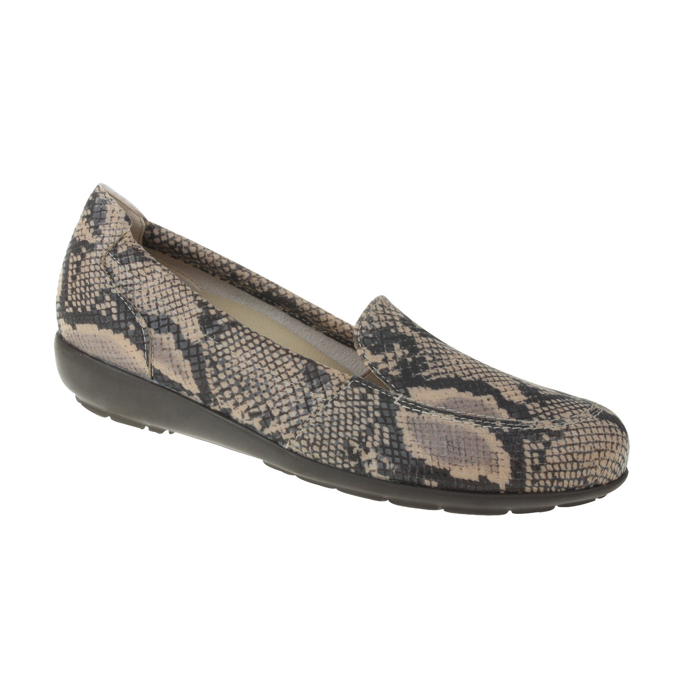 MATILDA Damen Mokassin – Weite H, Stretchmaterial/Memolatex, Beige